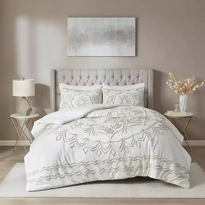 Ivory Medallion Full/Queen 3-pc. Comforter Set