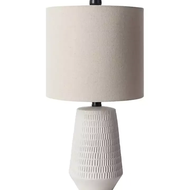 Ivory Modern Etched Table Lamp