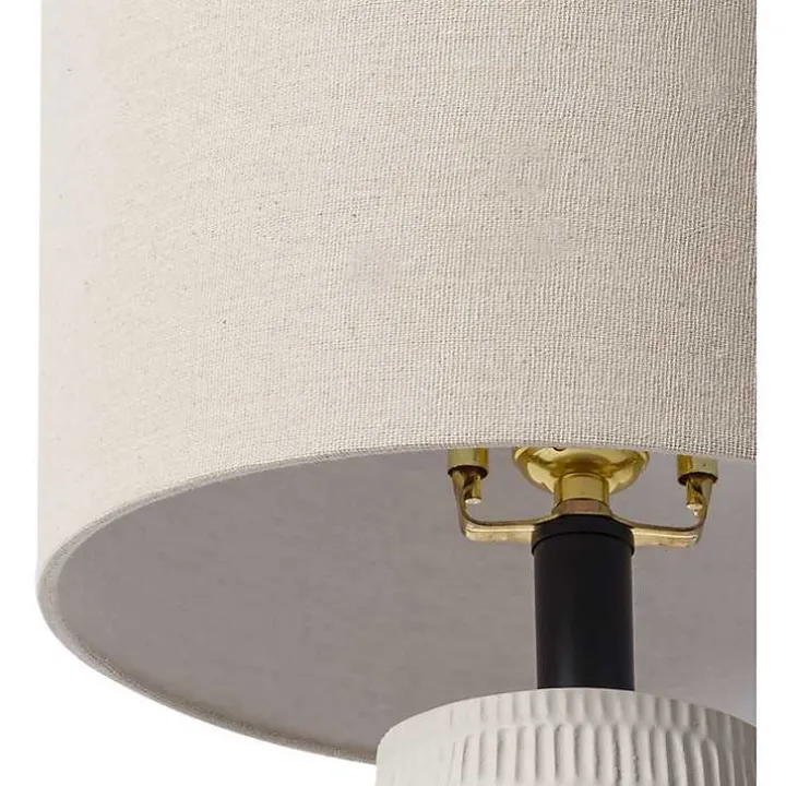 Ivory Modern Etched Table Lamp