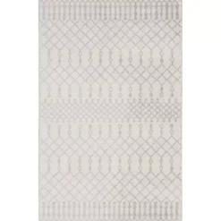 Ivory Moroccan Washable Area Rug, 3x5