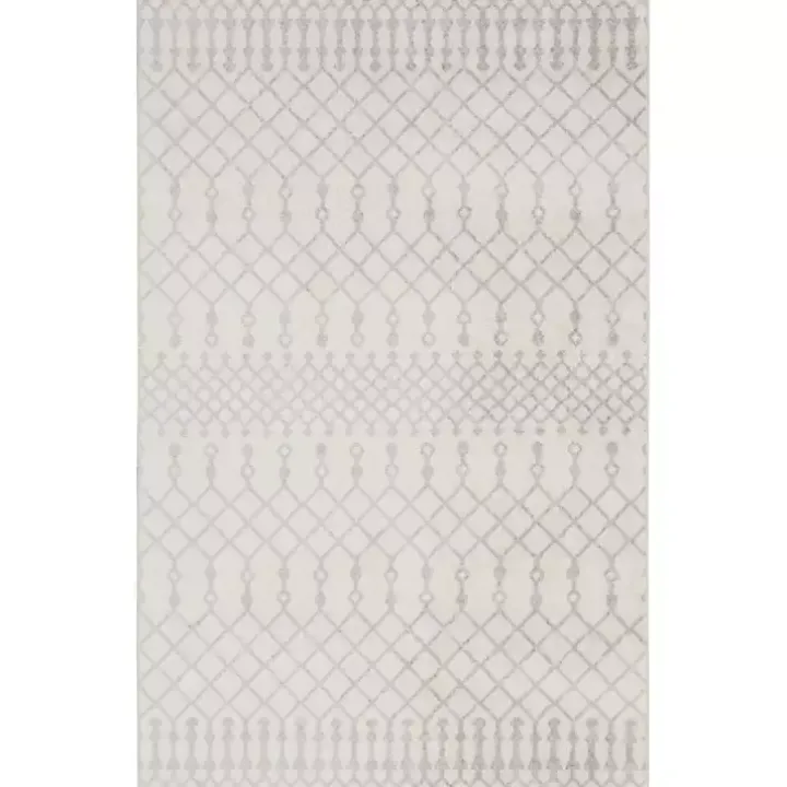 Ivory Moroccan Washable Area Rug, 3x5