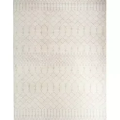 Ivory Moroccan Washable Area Rug, 6x9