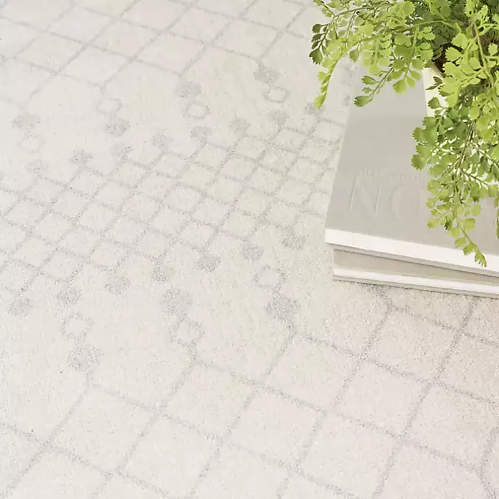 Ivory Moroccan Washable Area Rug, 6x9