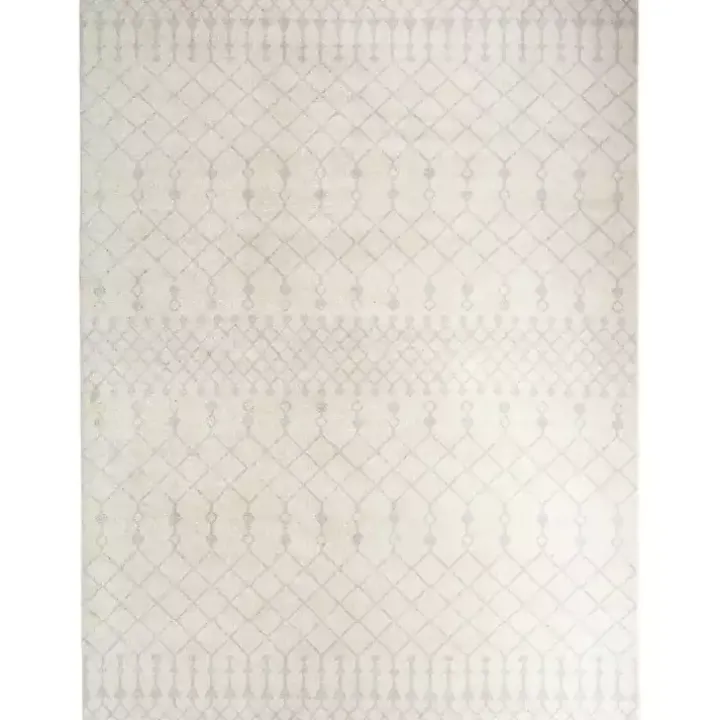 Ivory Moroccan Washable Area Rug, 9x12