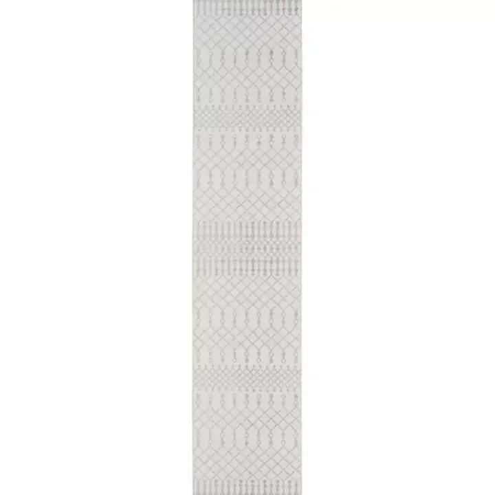 Ivory Moroccan Washable Runner, 2x12