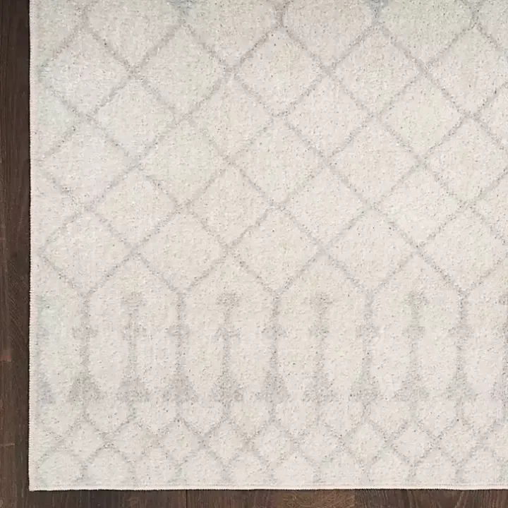 Ivory Moroccan Washable Runner, 2x12