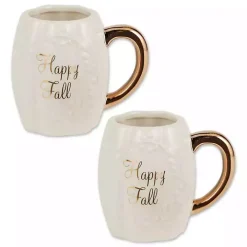 Ivory Pumpkin Happy Fall 2-pc. Ceramic Mug Set