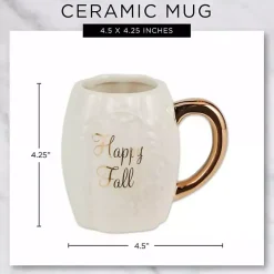 Ivory Pumpkin Happy Fall 2-pc. Ceramic Mug Set