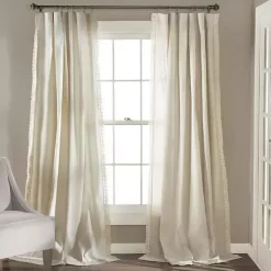 Ivory Rosalie Curtain Panel Set, 108 in.