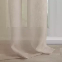 Ivory Rosette Tab Top Curtain Panel, 63 in.