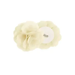 Ivory Rosette Tab Top Curtain Panel, 63 in.