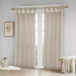 Ivory Rosette Tab Top Curtain Panel, 84 in.