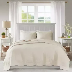Ivory Scalloped Monica 3-pc. King Coverlet Set