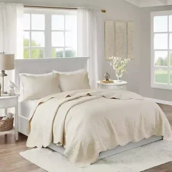 Ivory Scalloped Monica 3-pc. King Coverlet Set