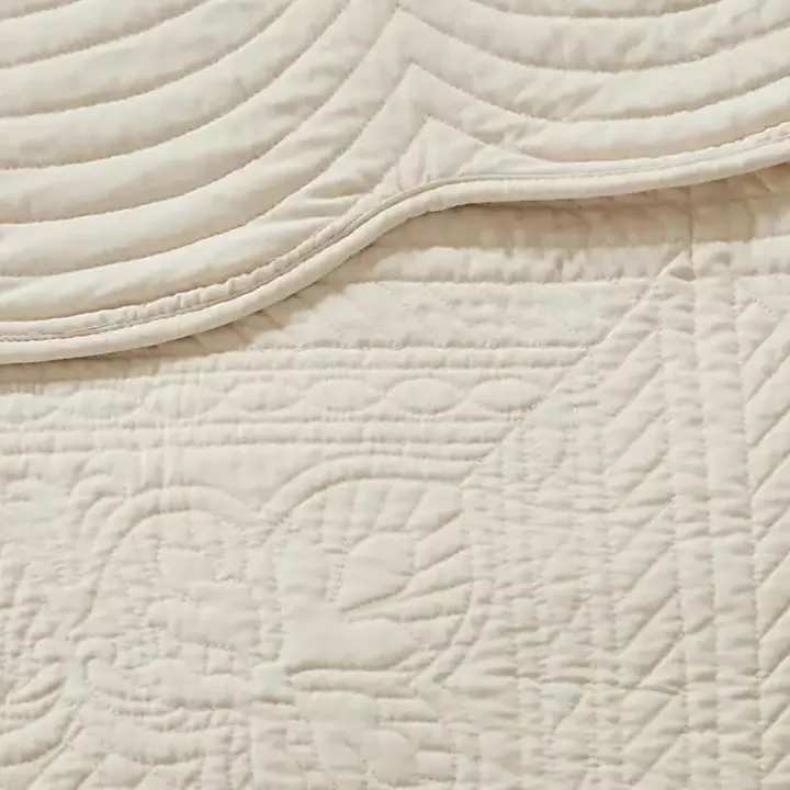 Ivory Scalloped Monica 3-pc. King Coverlet Set