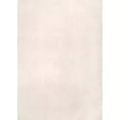 Ivory Shag Washable Area Rug, 8x10