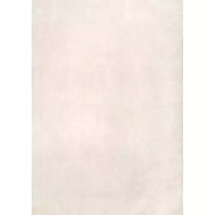 Ivory Shag Washable Area Rug, 8x10