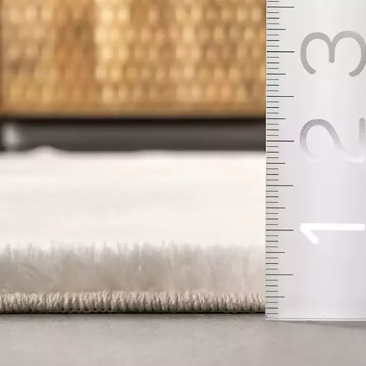 Ivory Shag Washable Area Rug, 8x10