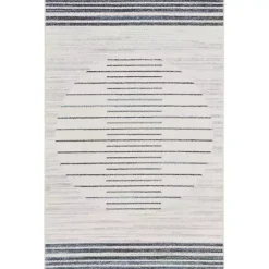 Ivory Striated Sphere Washable Area Rug, 3x5