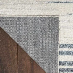 Ivory Striated Sphere Washable Area Rug, 6x9