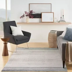 Ivory Striated Sphere Washable Area Rug, 6x9