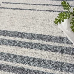 Ivory Striated Sphere Washable Area Rug, 7x10