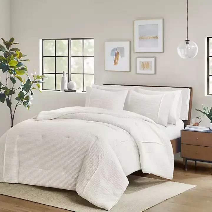Ivory Striped Oversized King 3-pc. Comforter Set