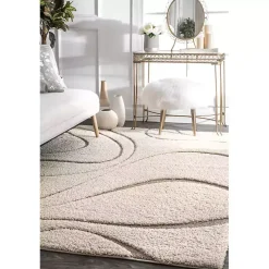 Ivory Swirl Carolyn Area Rug, 5x8