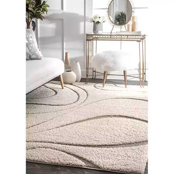 Ivory Swirl Carolyn Area Rug, 5x8