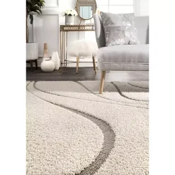 Ivory Swirl Carolyn Area Rug, 5x8