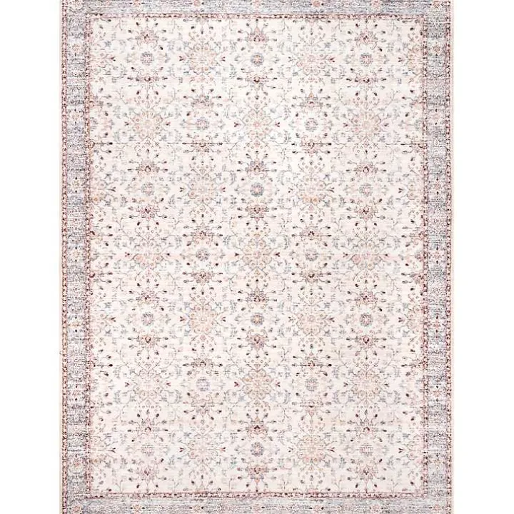 Ivory Transitional Floral Area Rug, 8x10