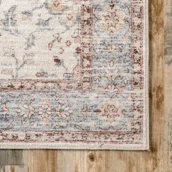 Ivory Transitional Floral Area Rug, 8x10