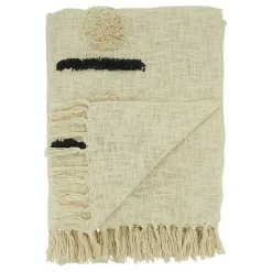 Ivory Tufted Dots and Dashes Throw