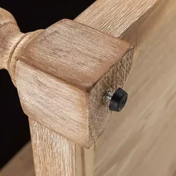 Ivory Tufted Rectangle Wood Ottoman