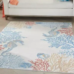 Ivory Underwater Paradise Area Rug, 5x7