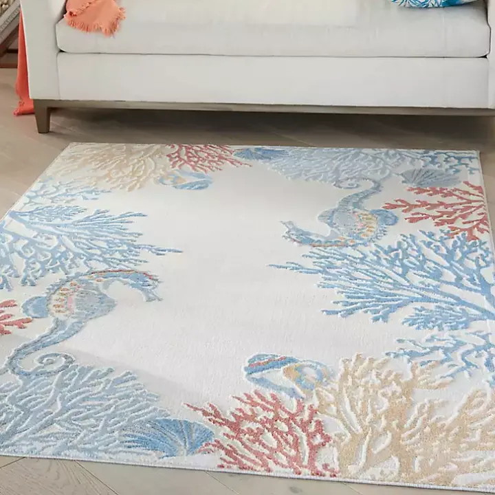 Ivory Underwater Paradise Area Rug, 5x7