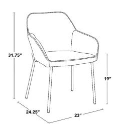 Ivory Upholstered Daniella Dining Chairs, Set of 2