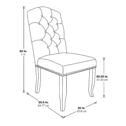 Ivory Upholstered Nailhead Trim Dining Chair
