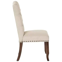 Ivory Upholstered Nailhead Trim Dining Chair