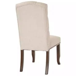 Ivory Upholstered Nailhead Trim Dining Chair