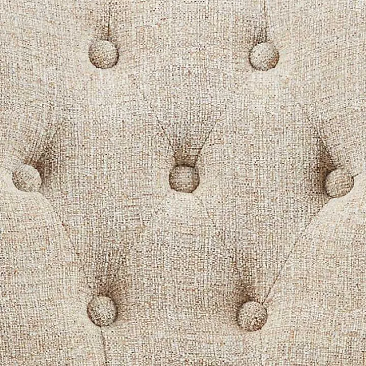 Ivory Upholstered Tufted Dining Chairs, Set of 2