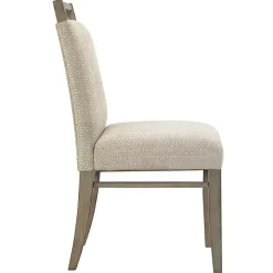 Ivory Upholstered Wooden Dining Chairs, Set of 2