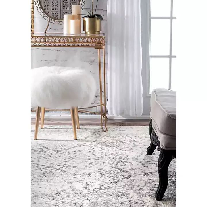 Ivory Vintage Odell Square Area Rug, 8 ft.