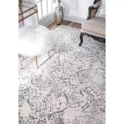 Ivory Vintage Odell Square Area Rug, 8 ft.