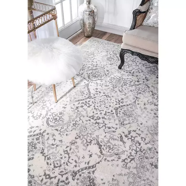 Ivory Vintage Odell Square Area Rug, 8 ft.