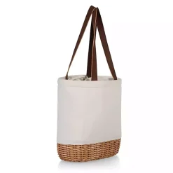 Ivory Wicker Cinch Top Wine Tote