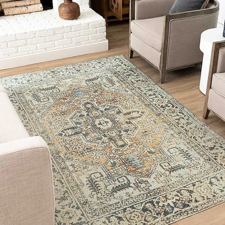 Ivory Wilcox Medallion Area Rug, 6x9