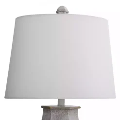 Ivory Wirebrushed Oval Table Lamp