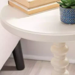 Ivory Wood Spindle Side Table