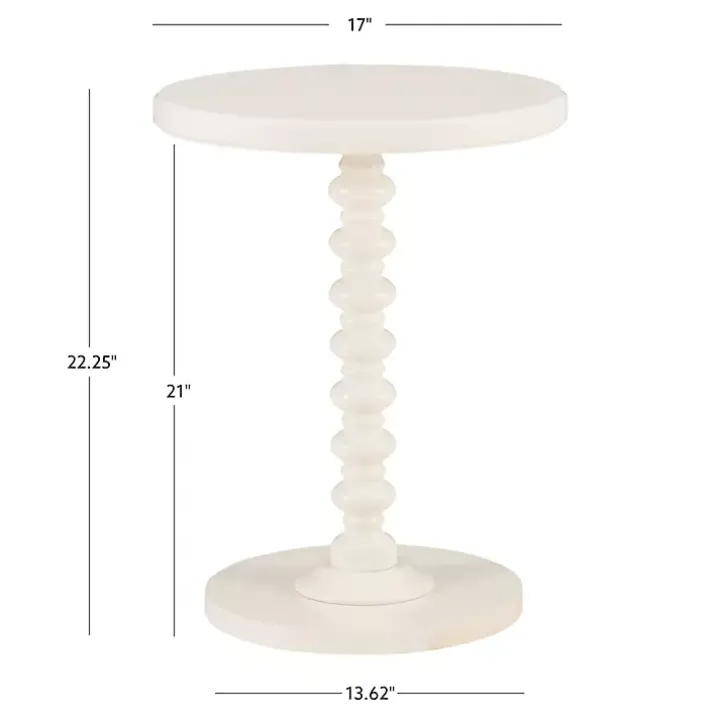 Ivory Wood Spindle Side Table
